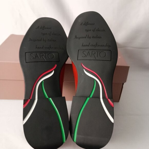 Sarto Franco Sarto Eden Red Patent Studded Penny Loafers Women Size 10 New - Picture 9 of 13